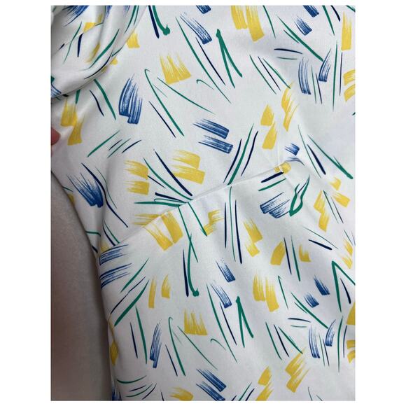 Sears Women's Vintage Perma-Prest Short Sleeve Button Up Abstract Blouse Size 42 - Picture 4 of 9